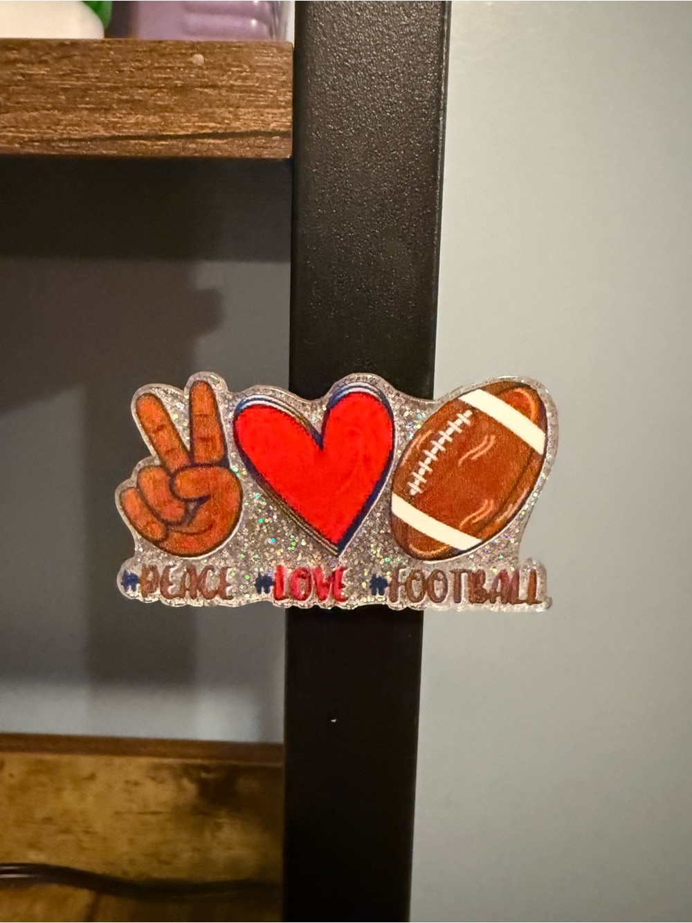 Peace Love Football Acrylic Magnet